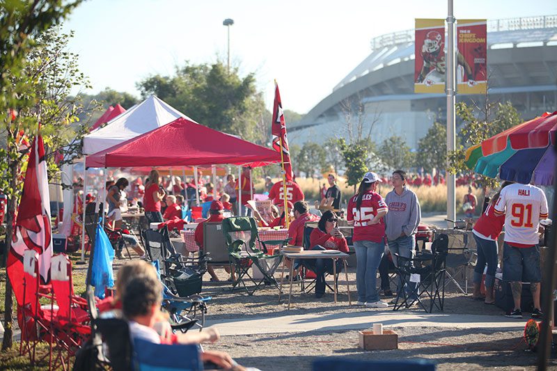 Fans Tailgating at Arrowhead Stadium Fans Tailgating at Arrowhead Stadium