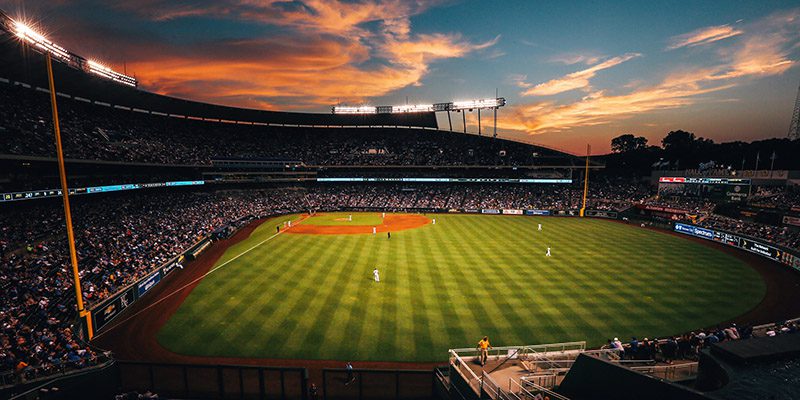 Kauffman Stadium at Sunset