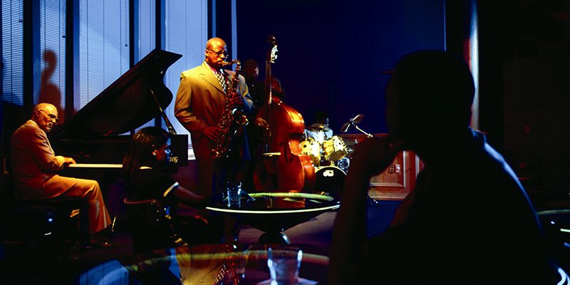 Blue Room saxophone player
