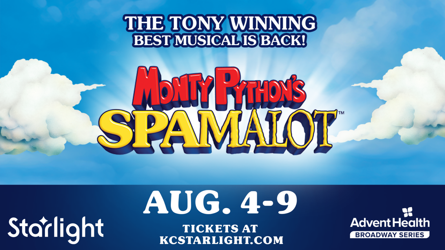 Monty Python's Spamalot at Starlight | Aug 6, 2026 | Visit KC